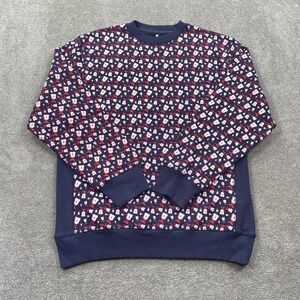 UNDFTD UNDEFEATED Mens Crewneck Sweatshirt All Over Print Glasses Red Blue XL